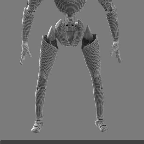 Robot silver 3D model_16