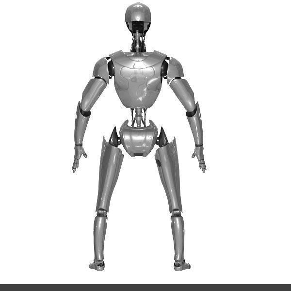 Robot silver 3D model_12