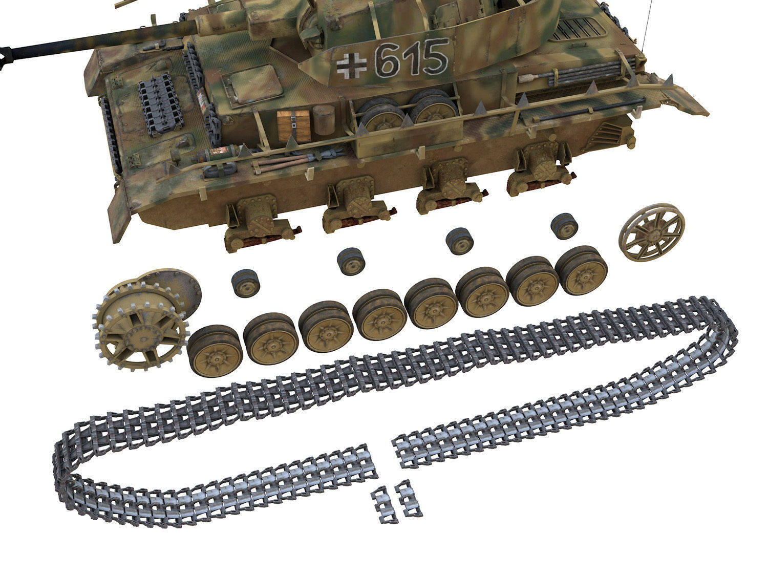PzKpfw IV - Panzer 4 - Ausf H - 615 3D model_12