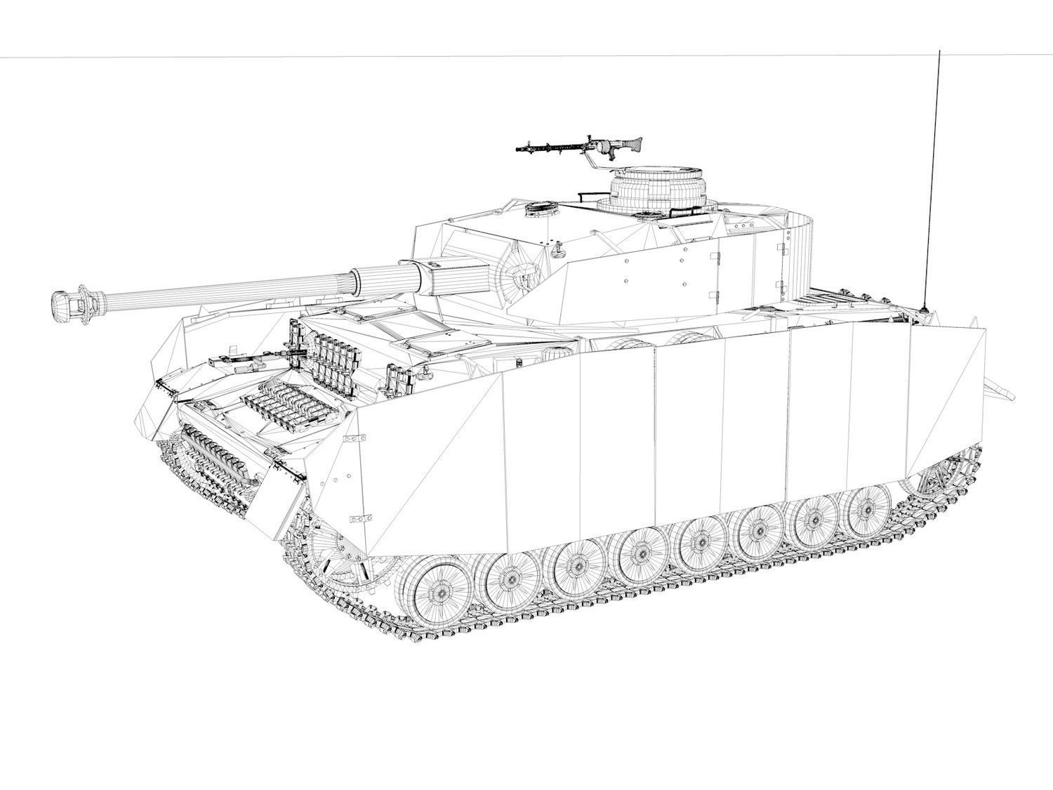 PzKpfw IV - Panzer 4 - Ausf H - 615 3D model_13
