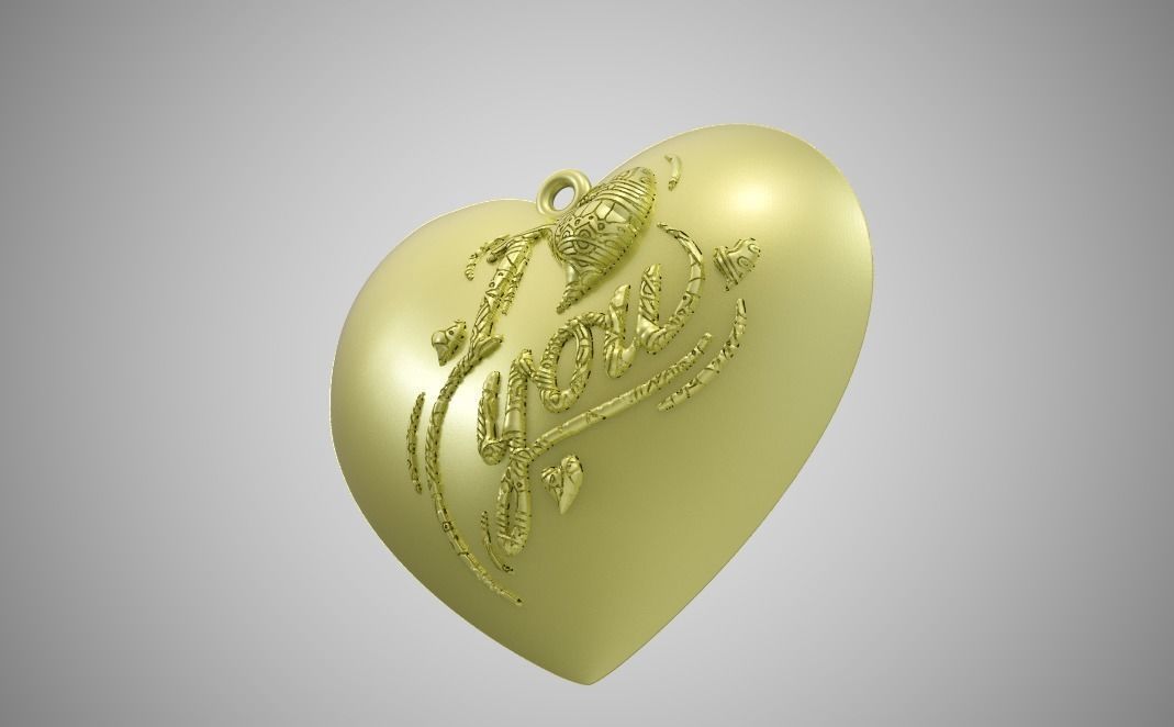 Love Necklace  3D print model_3