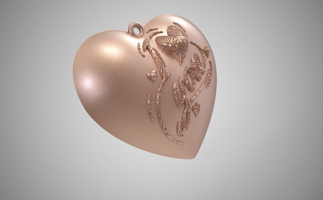 Love Necklace  3D print model_11