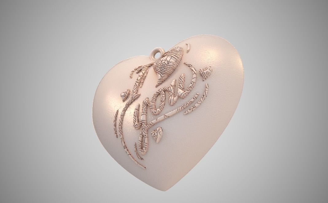 Love Necklace  3D print model_4