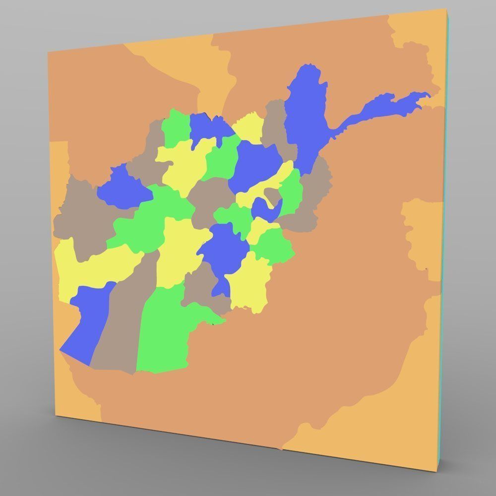 Afghanistan Map 3ds and obj 3D model_2
