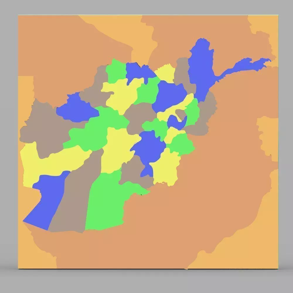 Afghanistan Map 3ds and obj 3D model_0