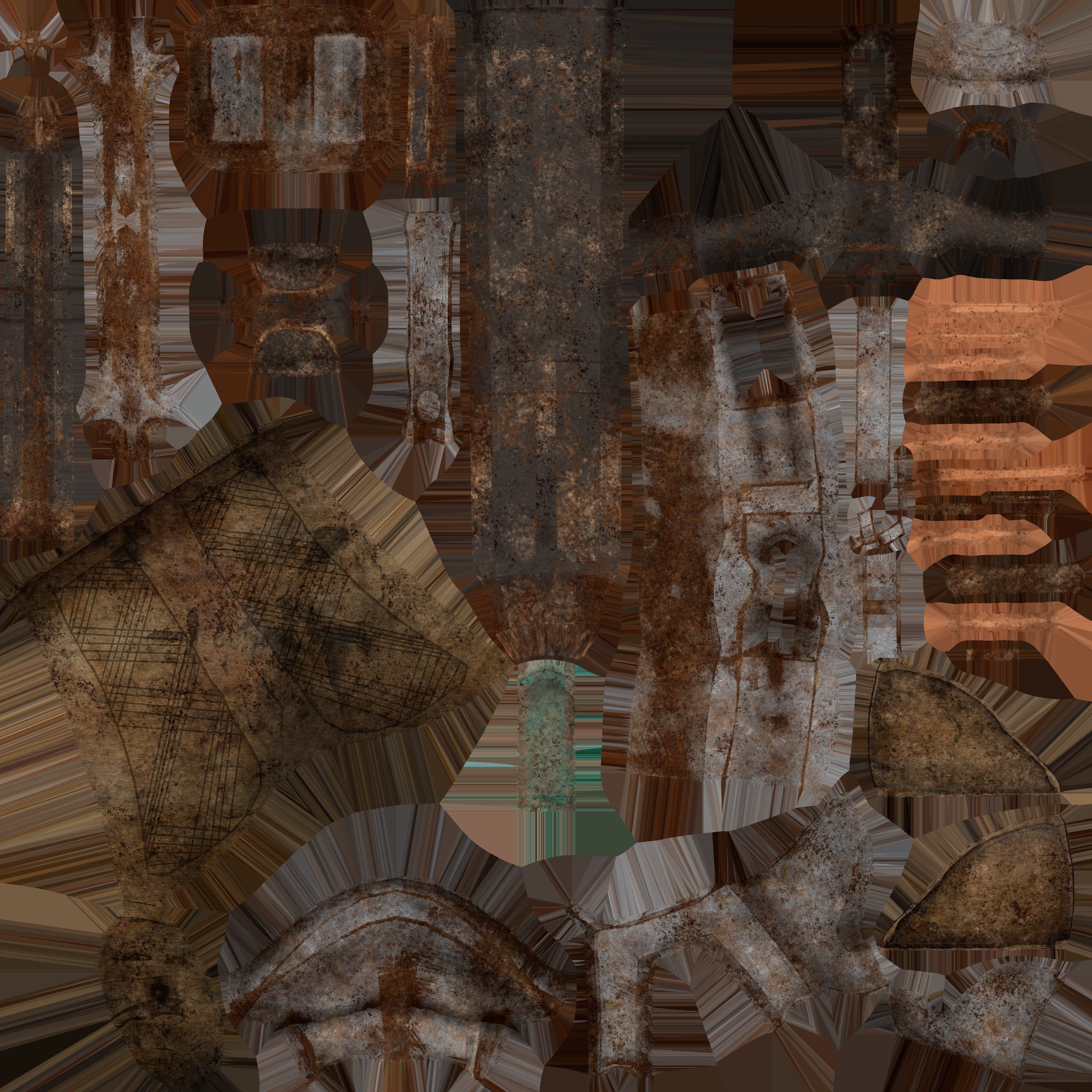 Apocalyptic gun Low-poly 3D model_4