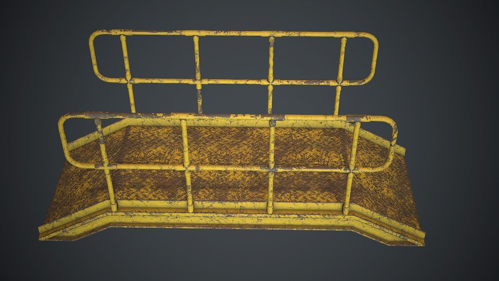Industrial Metal Platform 1 PBR Game Ready Low-poly 3D model_4
