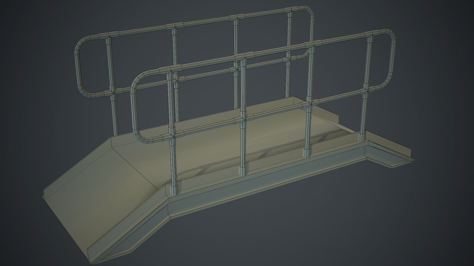 Industrial Metal Platform 1 PBR Game Ready Low-poly 3D model_19