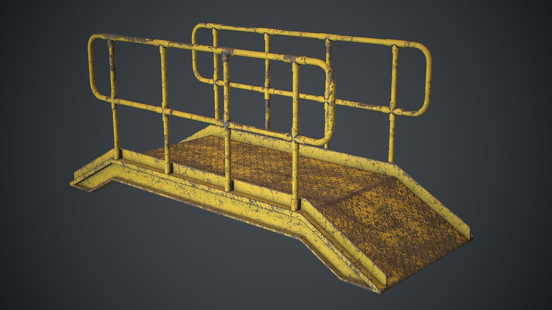 Industrial Metal Platform 1 PBR Game Ready Low-poly 3D model_1