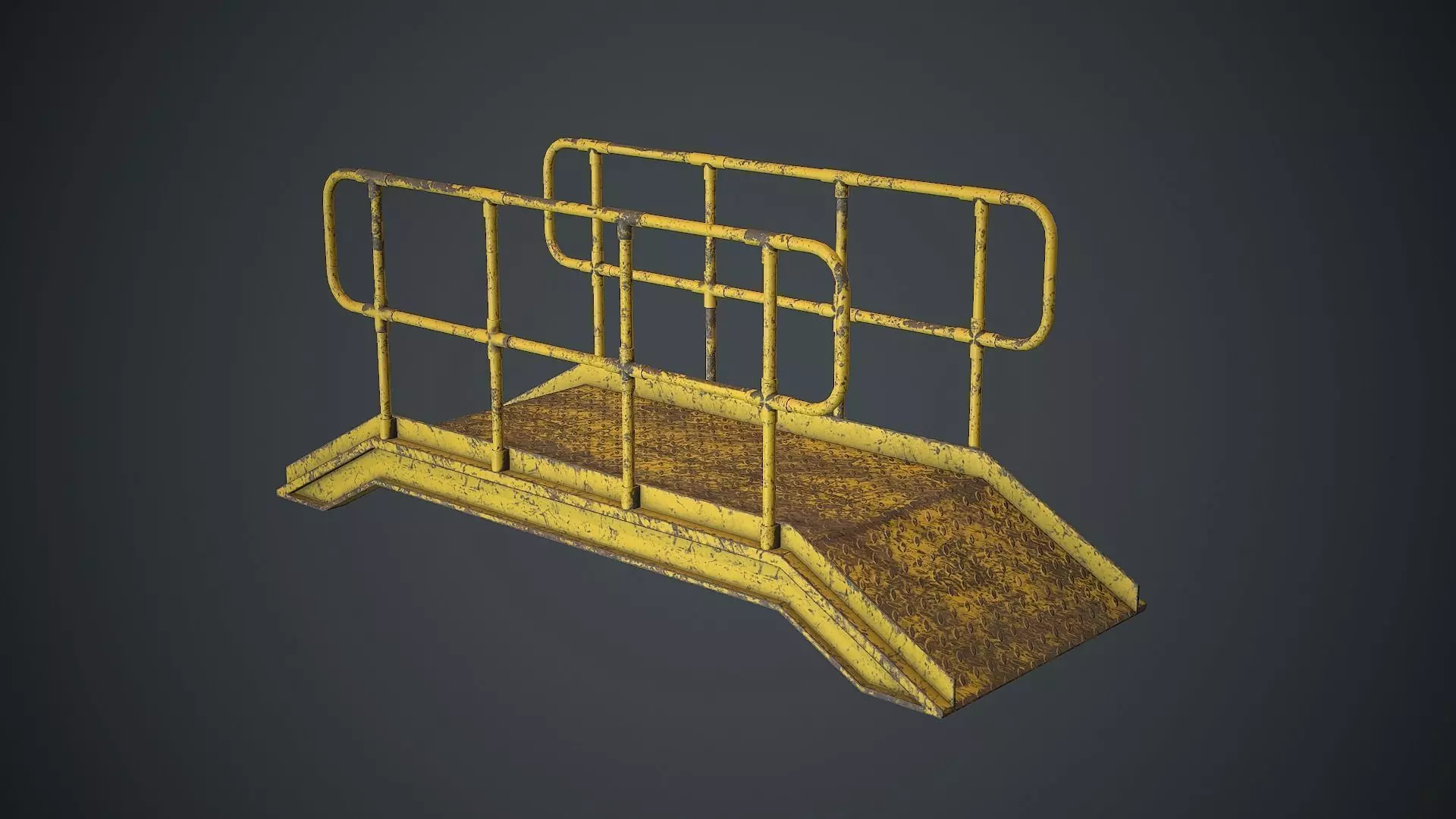 Industrial Metal Platform 1 PBR Game Ready Low-poly 3D model_0