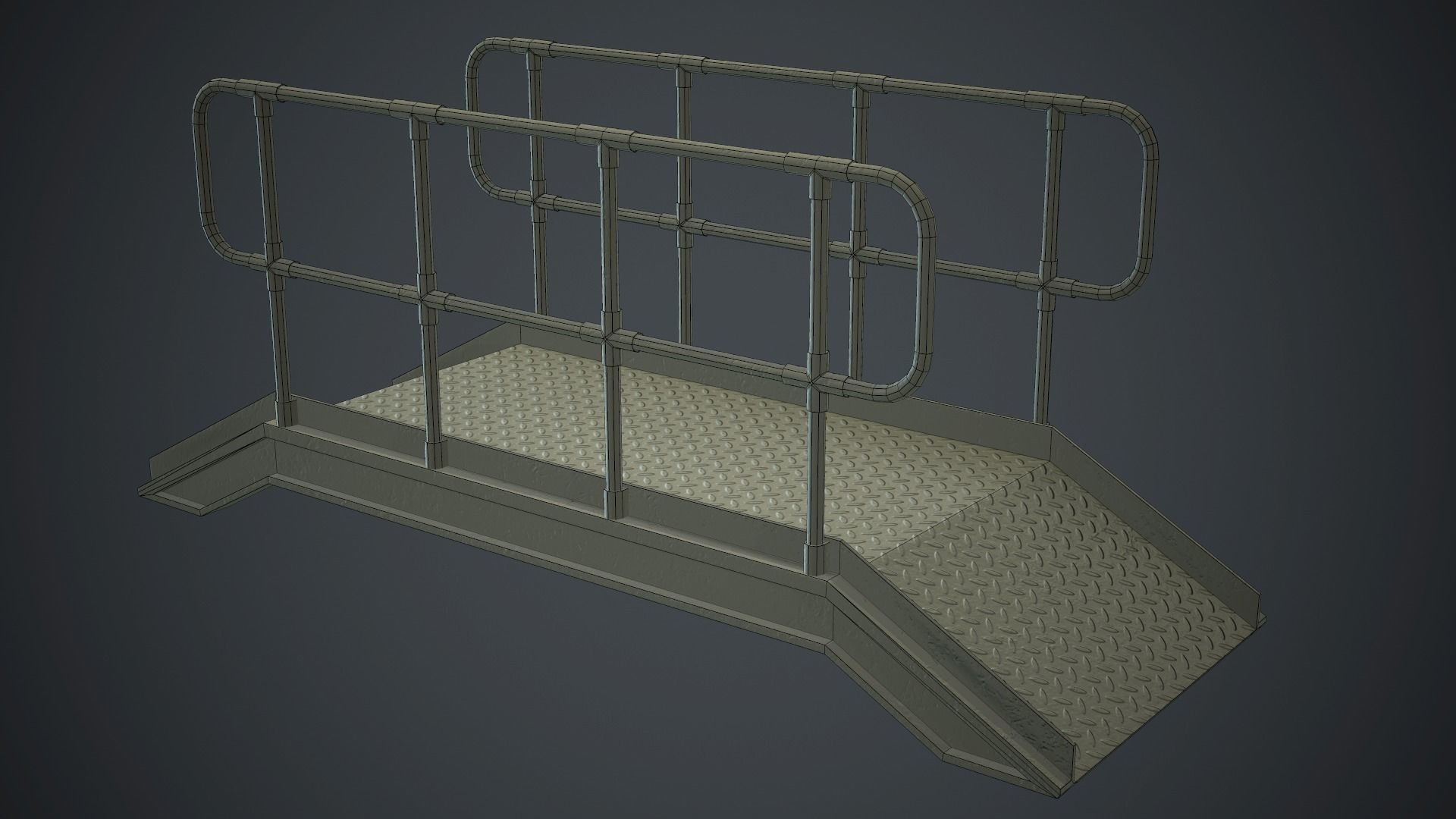 Industrial Metal Platform 1 PBR Game Ready Low-poly 3D model_20