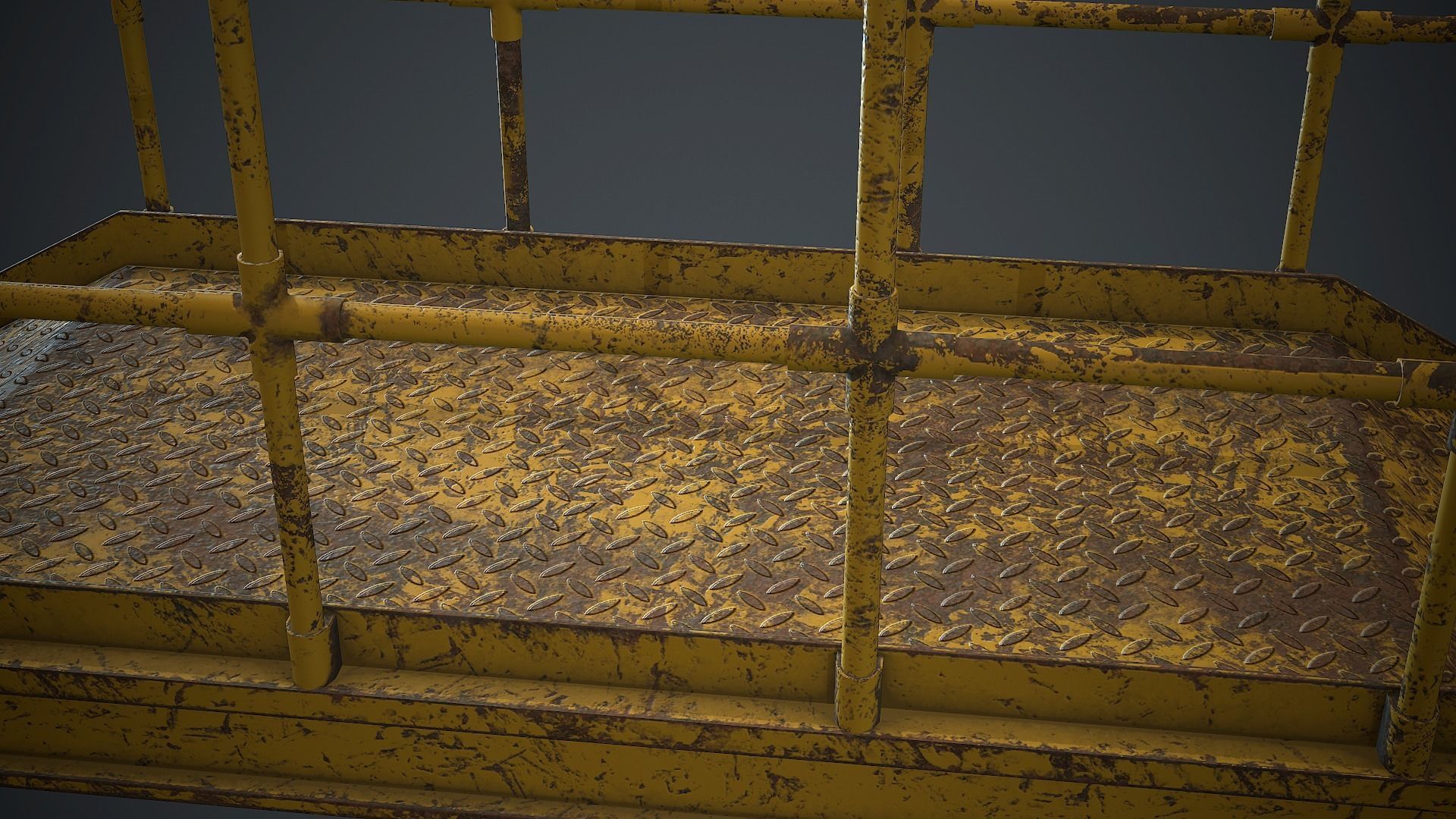 Industrial Metal Platform 1 PBR Game Ready Low-poly 3D model_12