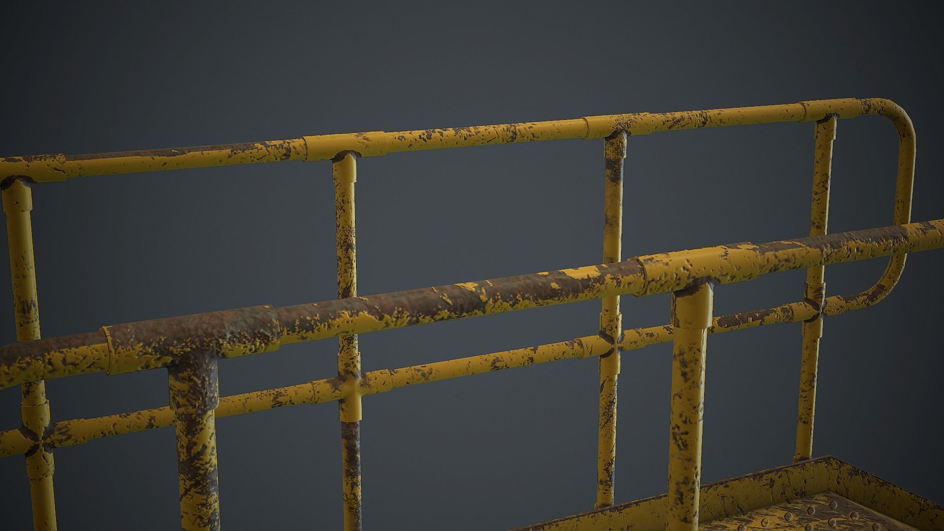 Industrial Metal Platform 1 PBR Game Ready Low-poly 3D model_17