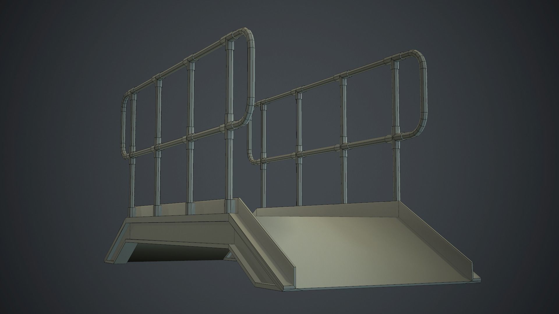 Industrial Metal Platform 1 PBR Game Ready Low-poly 3D model_22