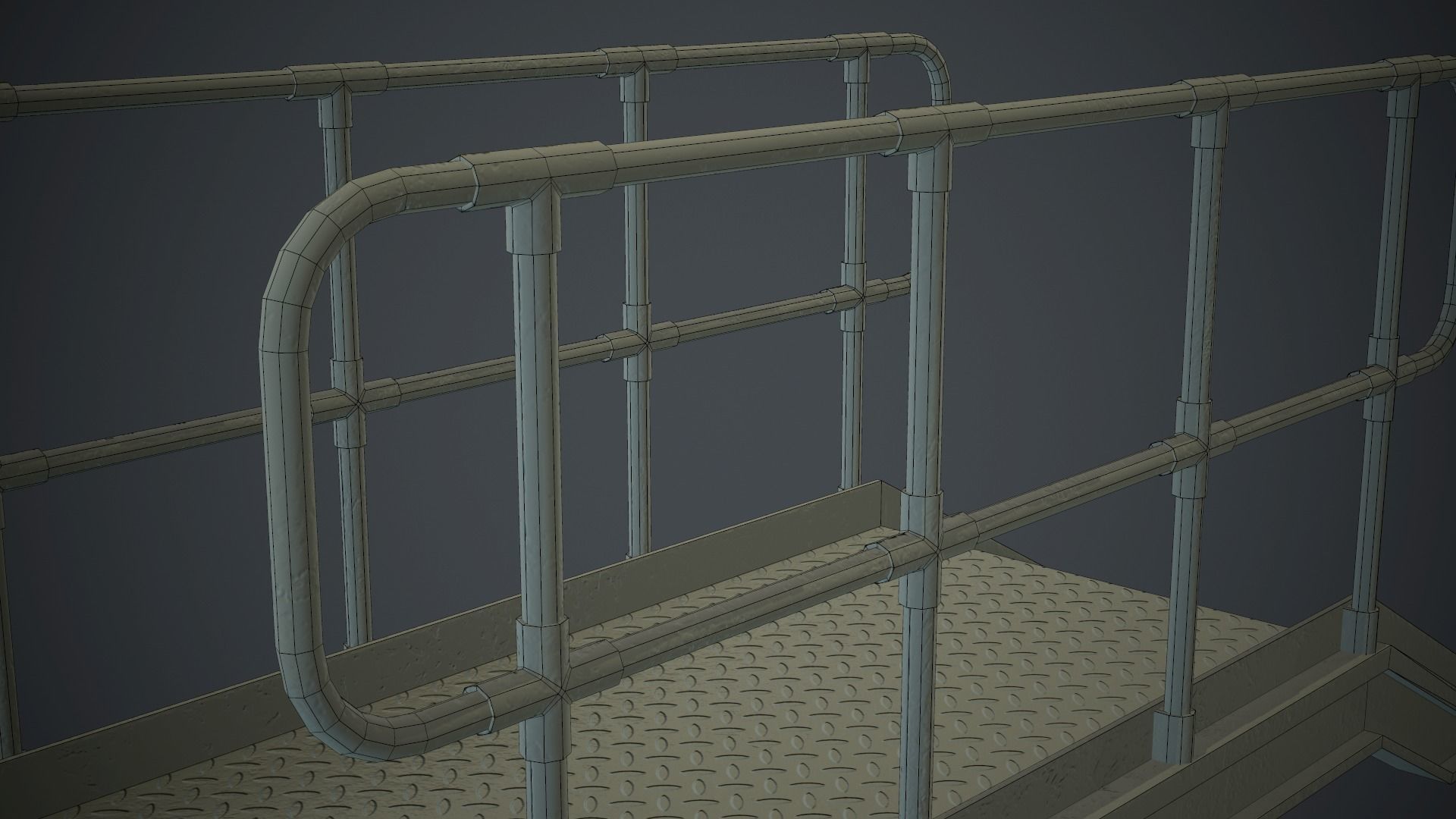 Industrial Metal Platform 1 PBR Game Ready Low-poly 3D model_21