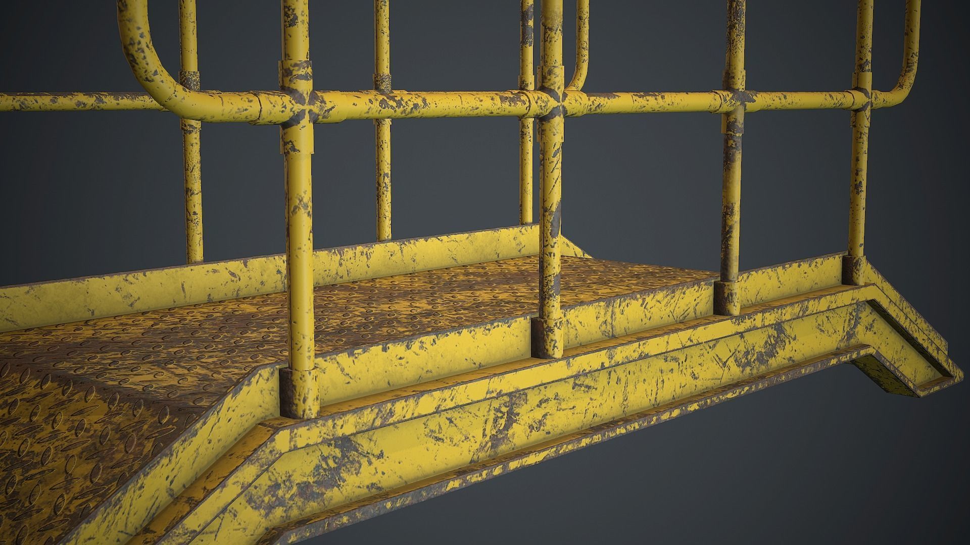 Industrial Metal Platform 1 PBR Game Ready Low-poly 3D model_15