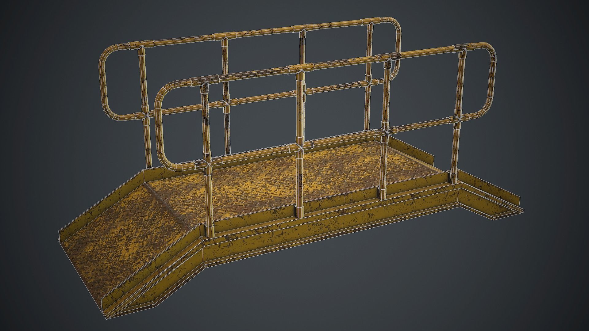 Industrial Metal Platform 1 PBR Game Ready Low-poly 3D model_18