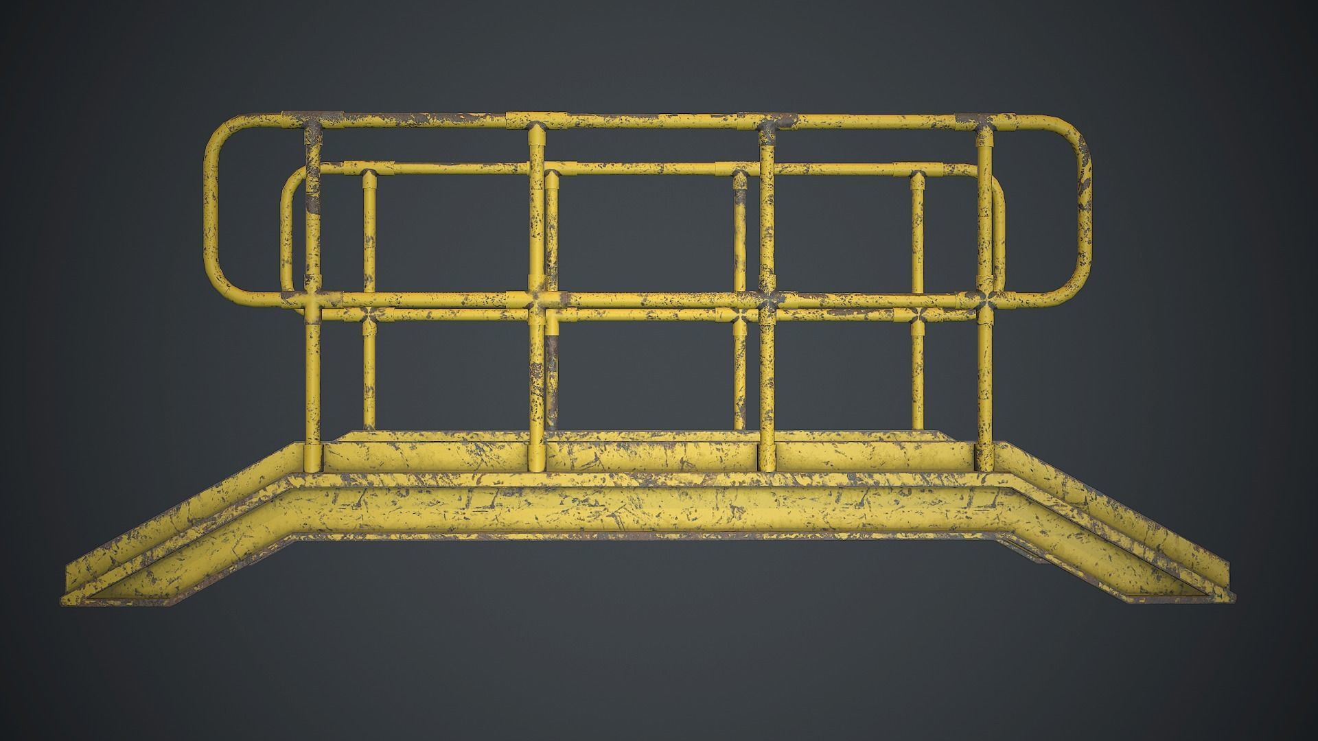 Industrial Metal Platform 1 PBR Game Ready Low-poly 3D model_2