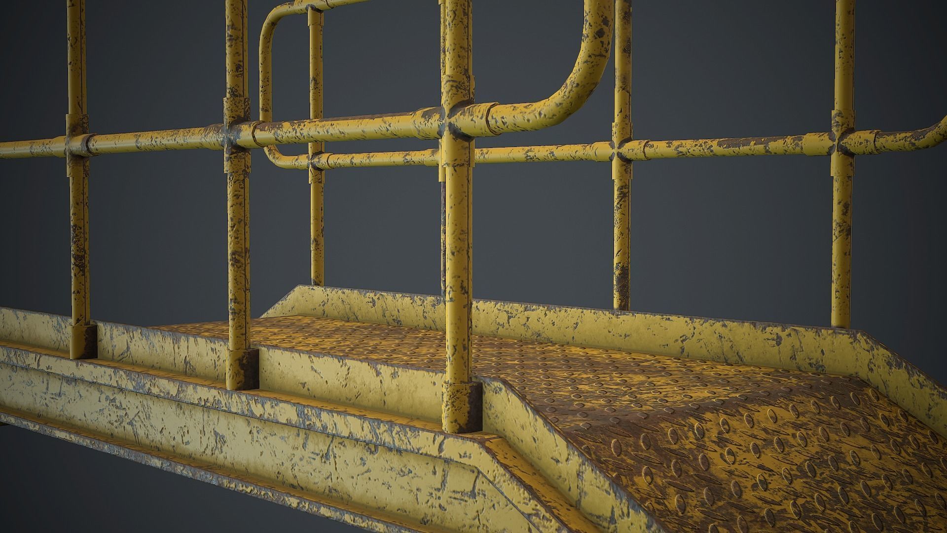 Industrial Metal Platform 1 PBR Game Ready Low-poly 3D model_16