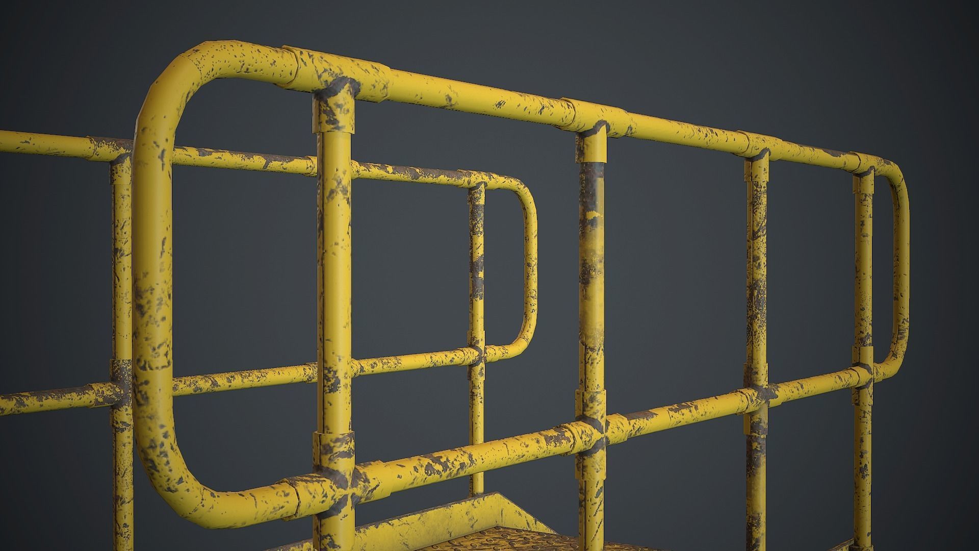Industrial Metal Platform 1 PBR Game Ready Low-poly 3D model_11