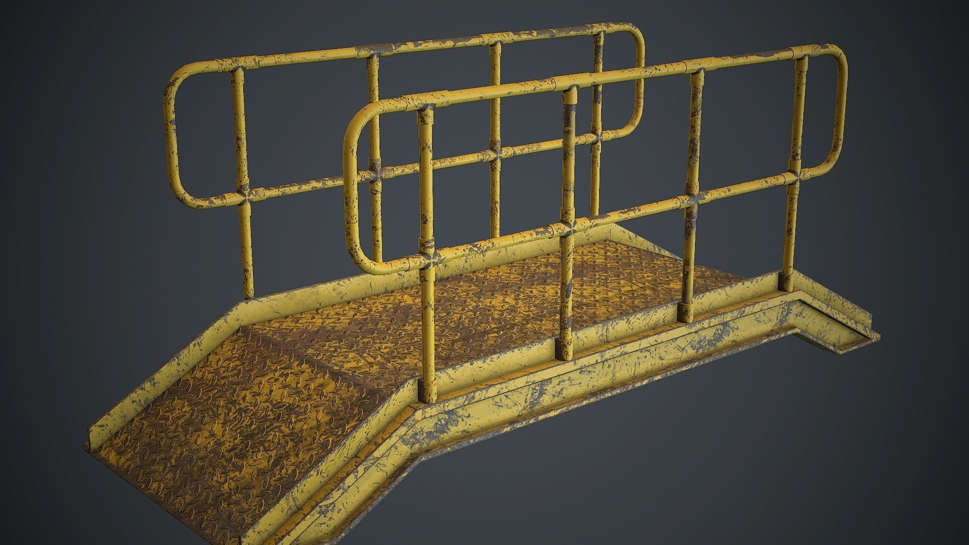 Industrial Metal Platform 1 PBR Game Ready Low-poly 3D model_7
