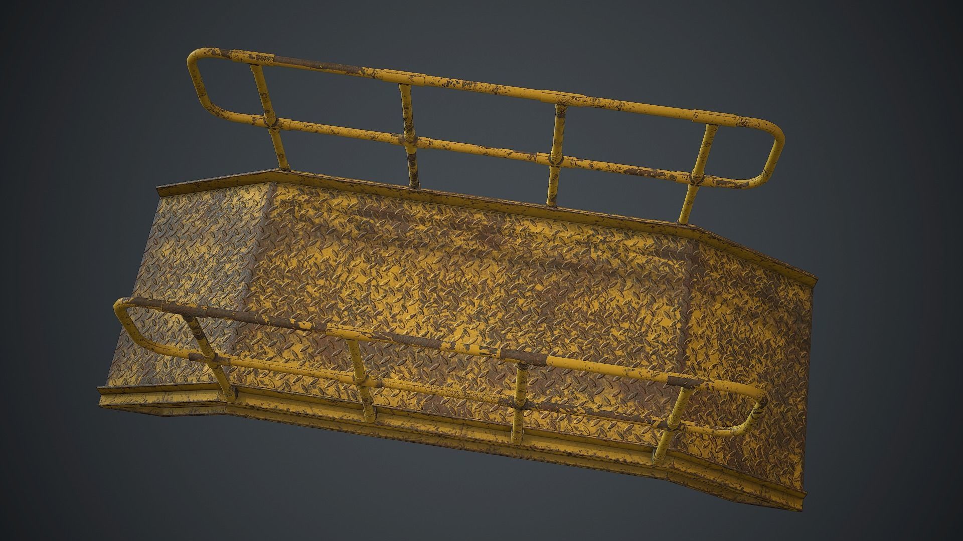 Industrial Metal Platform 1 PBR Game Ready Low-poly 3D model_5