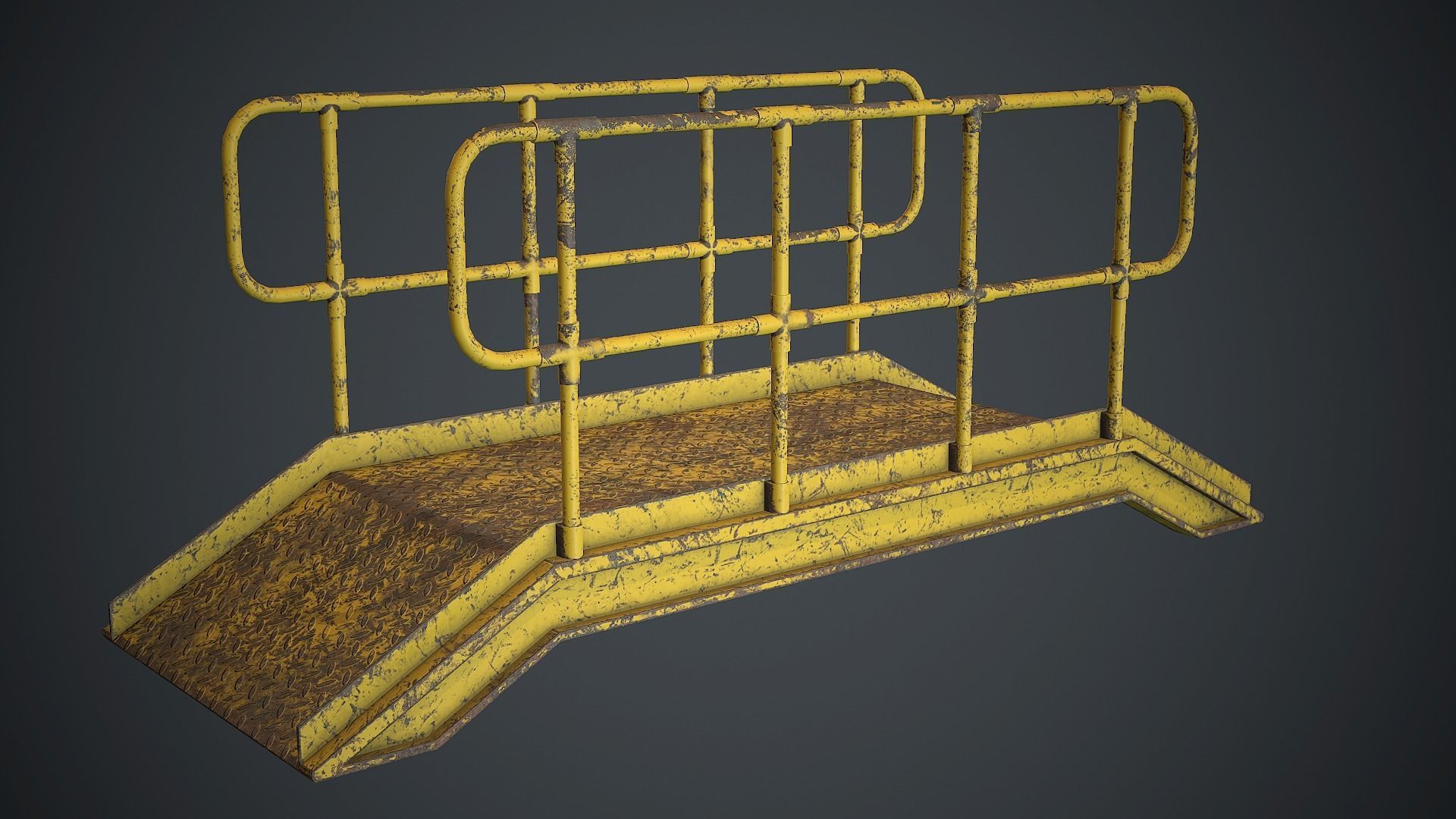 Industrial Metal Platform 1 PBR Game Ready Low-poly 3D model_3