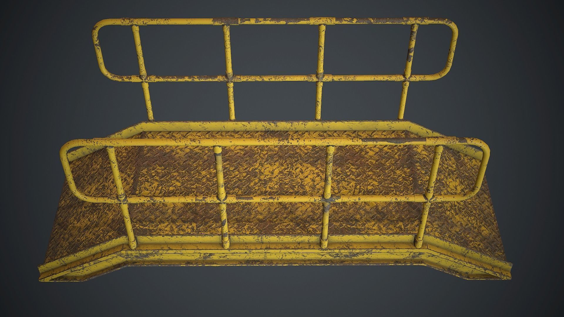 Industrial Metal Platform 1 PBR Game Ready Low-poly 3D model_6