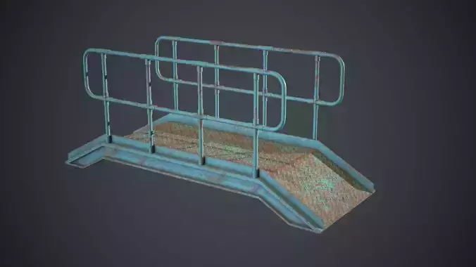 Industrial Metal Platform 2 PBR Game Ready Low-poly 3D model