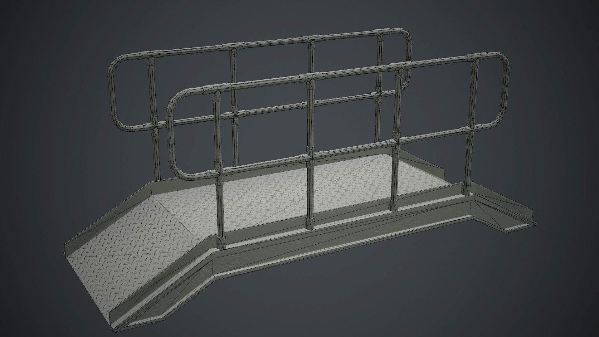 Industrial Metal Platform 2 PBR Game Ready Low-poly 3D model_14