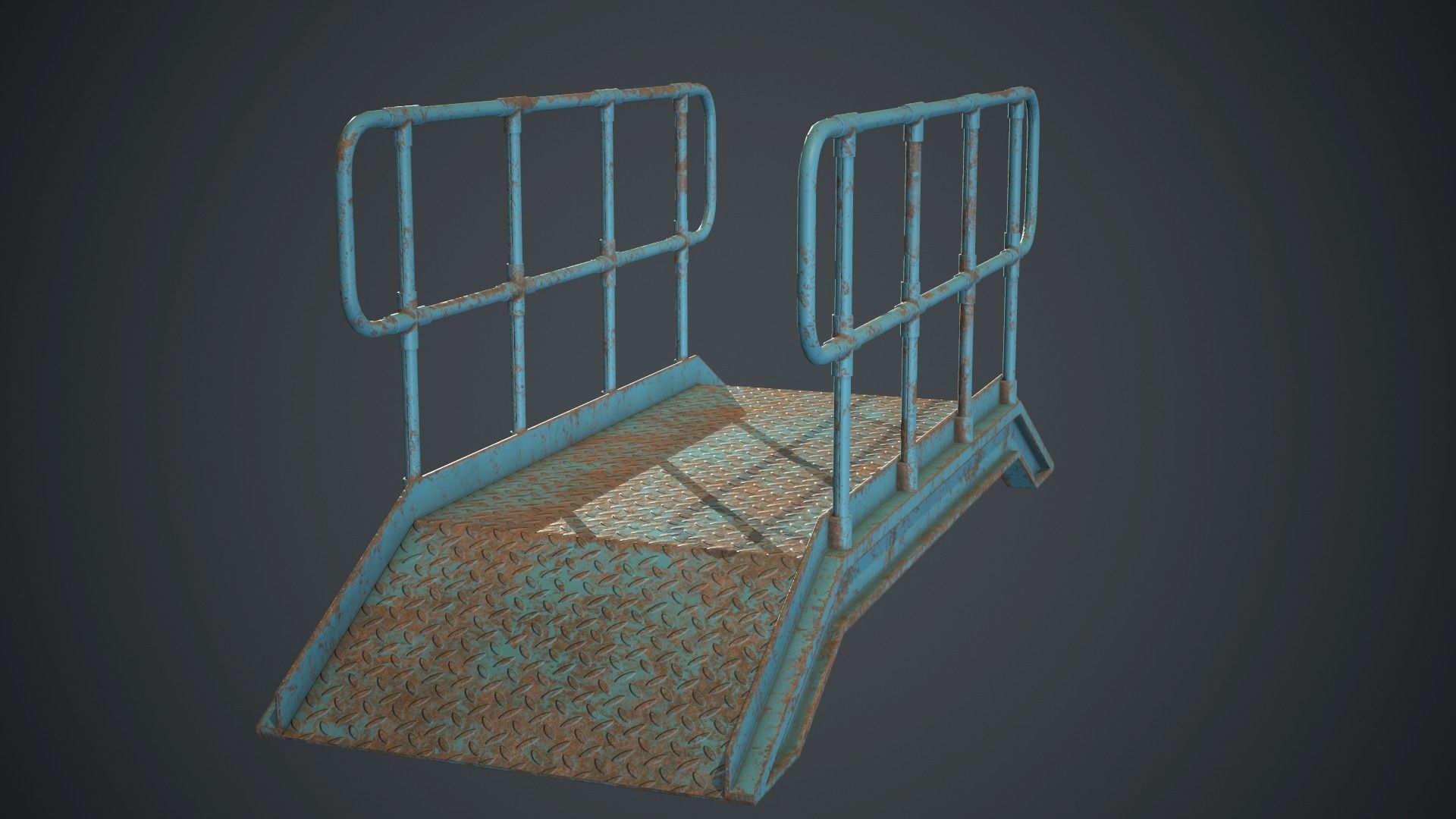 Industrial Metal Platform 2 PBR Game Ready Low-poly 3D model_7