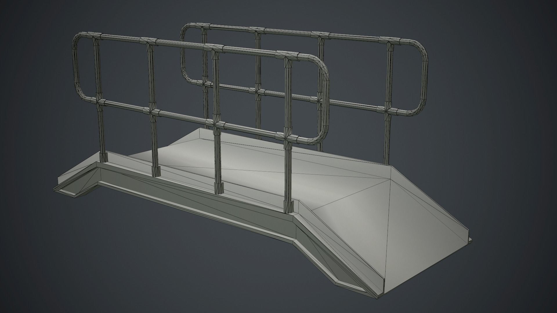 Industrial Metal Platform 2 PBR Game Ready Low-poly 3D model_16