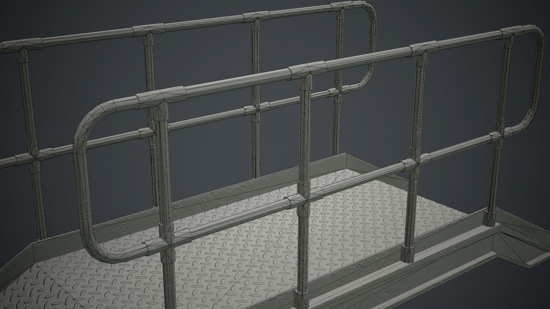 Industrial Metal Platform 2 PBR Game Ready Low-poly 3D model_15