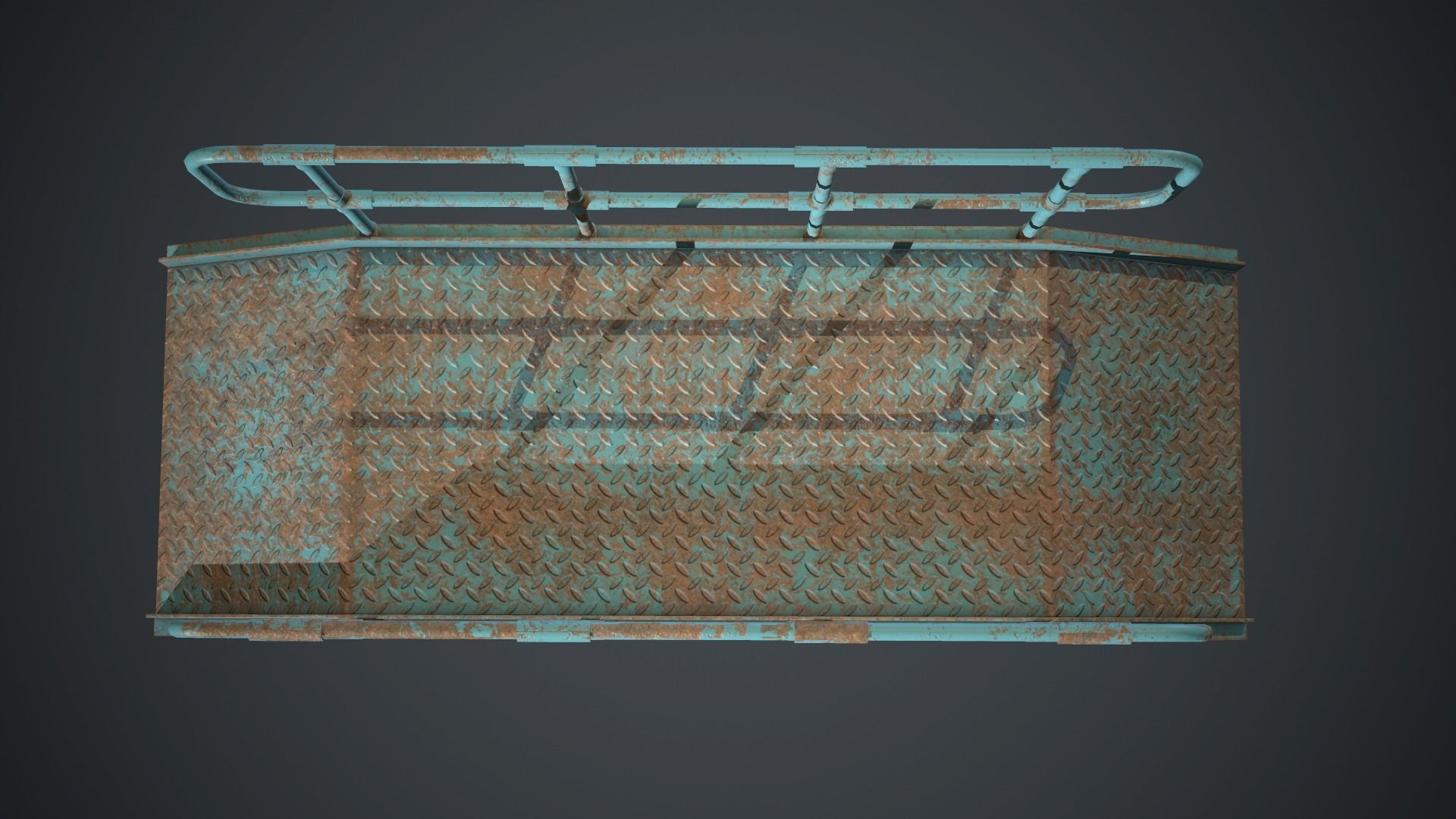 Industrial Metal Platform 2 PBR Game Ready Low-poly 3D model_6