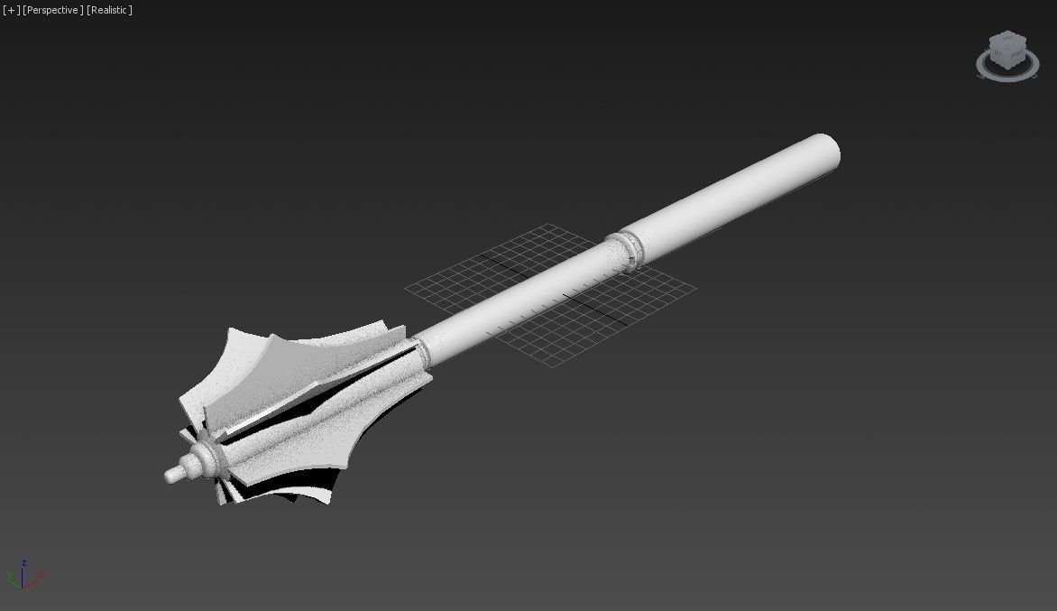 Medieval 16th Century Mace Low-poly 3D model_8