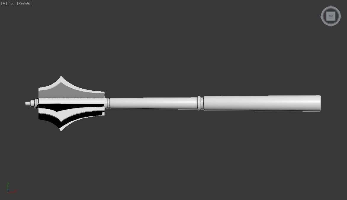 Medieval 16th Century Mace Low-poly 3D model_17