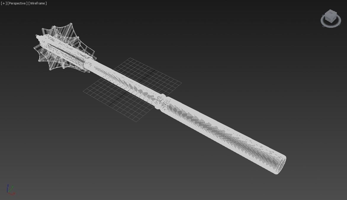 Medieval 16th Century Mace Low-poly 3D model_9