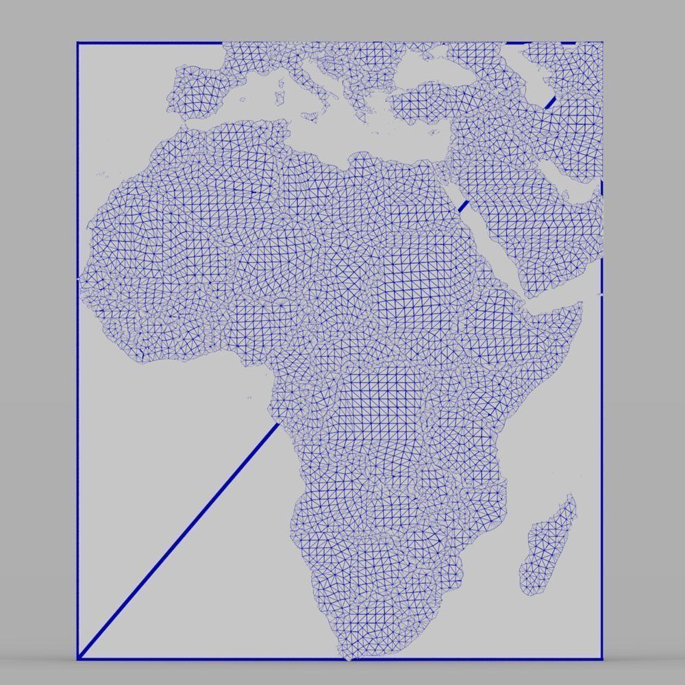 African Continent Map 3D model_5