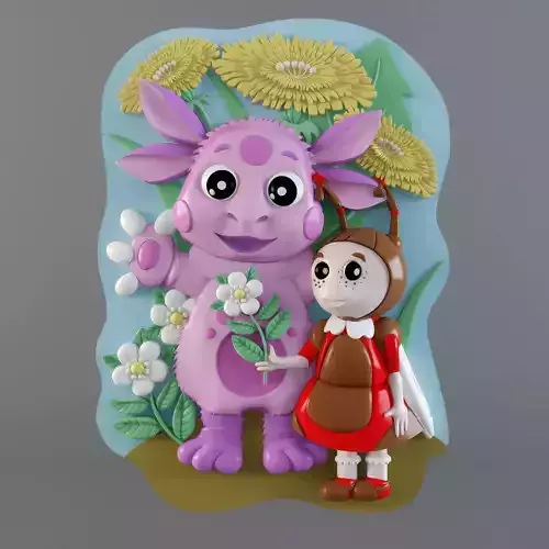 luntik little girl and monster