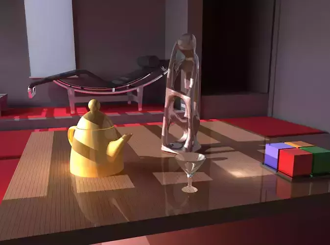 GLASS room with table and chairs