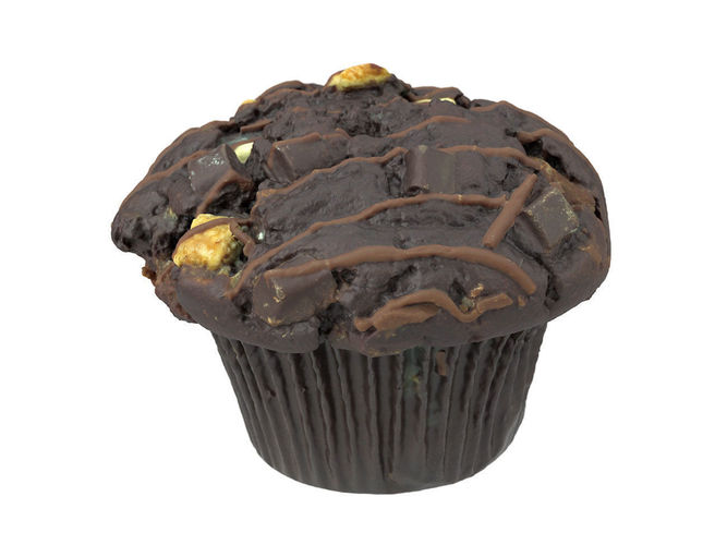 Photorealistic Chocolate Muffin 3D Scan 3D model 2
