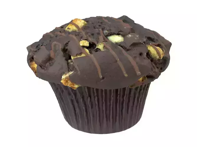 Photorealistic Chocolate Muffin 3D Scan 3D model