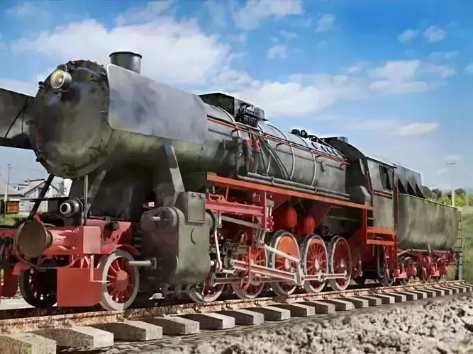 BR-52 Kriegslok Steam Locomotive Engine 3D model