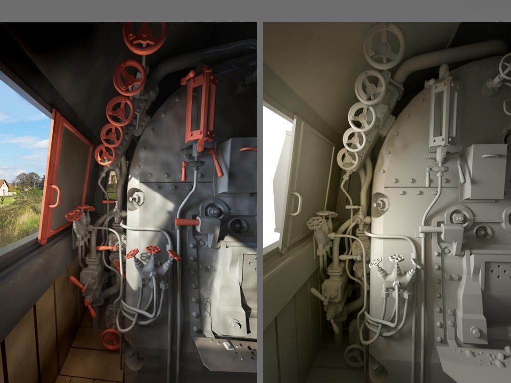 BR-52 Kriegslok Steam Locomotive Engine 3D model_8