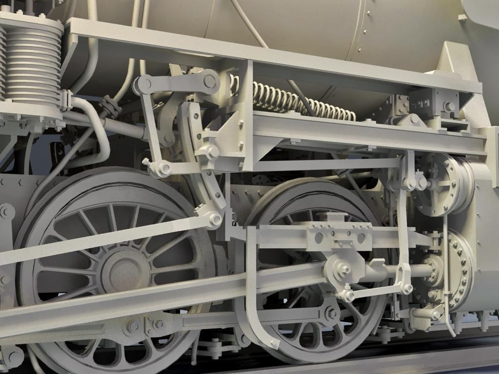 BR-52 Kriegslok Steam Locomotive Engine 3D model_13