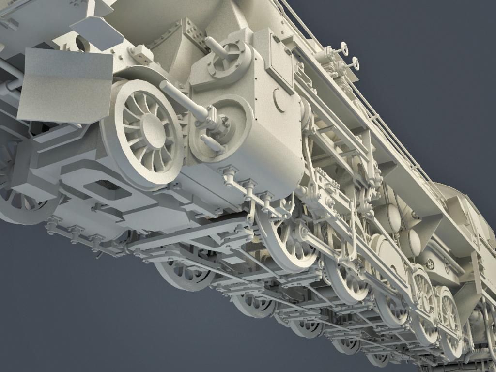 BR-52 Kriegslok Steam Locomotive Engine 3D model_19