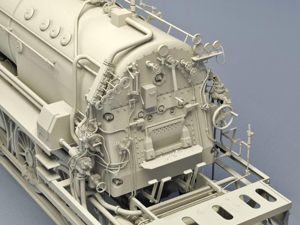 BR-52 Kriegslok Steam Locomotive Engine 3D model_17