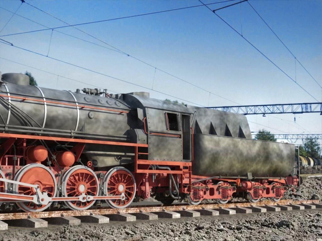 BR-52 Kriegslok Steam Locomotive Engine 3D model_3