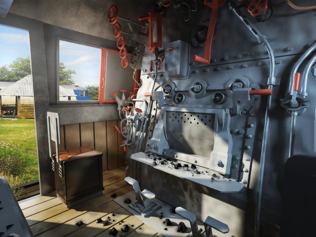 BR-52 Kriegslok Steam Locomotive Engine 3D model_2