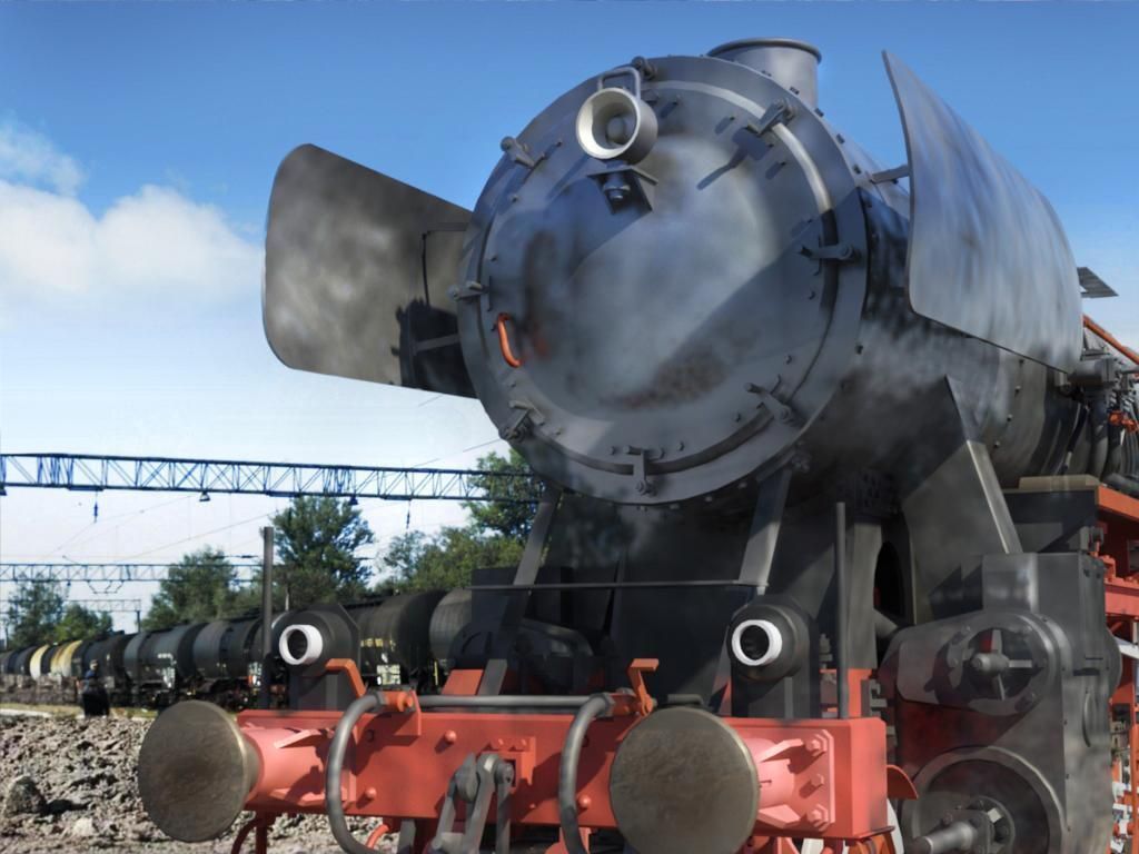 BR-52 Kriegslok Steam Locomotive Engine 3D model_4